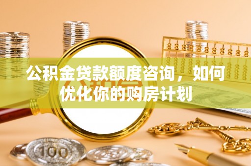 龙湾公积金贷款额度咨询，如何优化你的购房计划